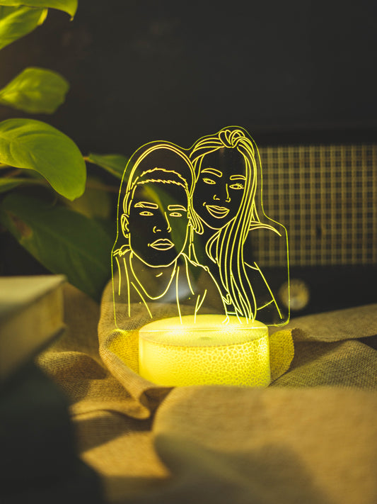 Lámpara LED Personalizada con Retrato Lineal